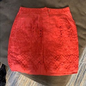 Anthropologie red skirt